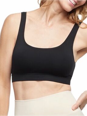 Yummie by Heather Thomson Nylon Scoop Neck Bra w/ Removable Pads, Black